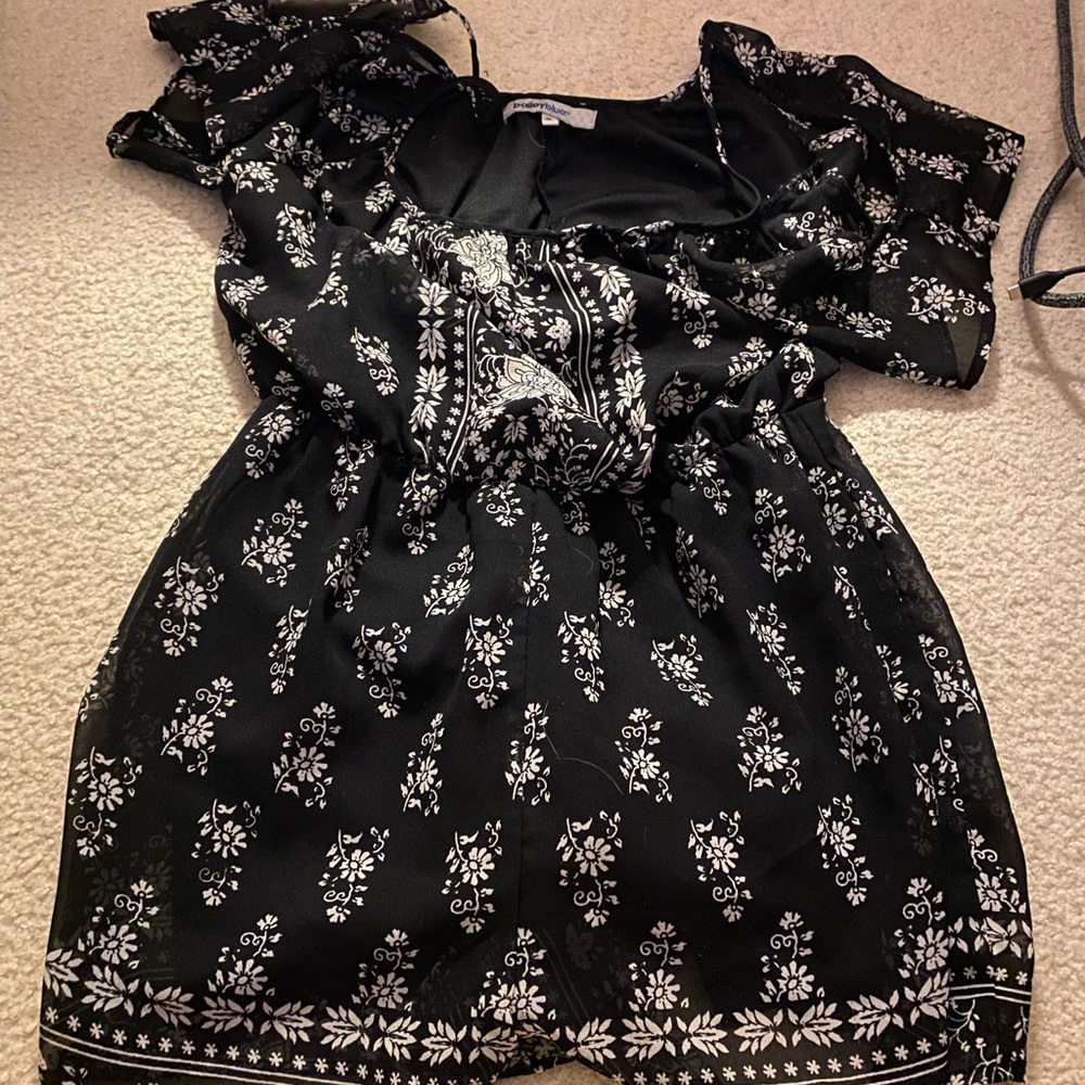 Black Floral Romper